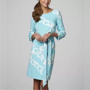 Lilly Pulitzer Jonah Shorely Blue Dress Large